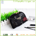 custom leather cosmetic bag packaging case lace luxury makeup bag